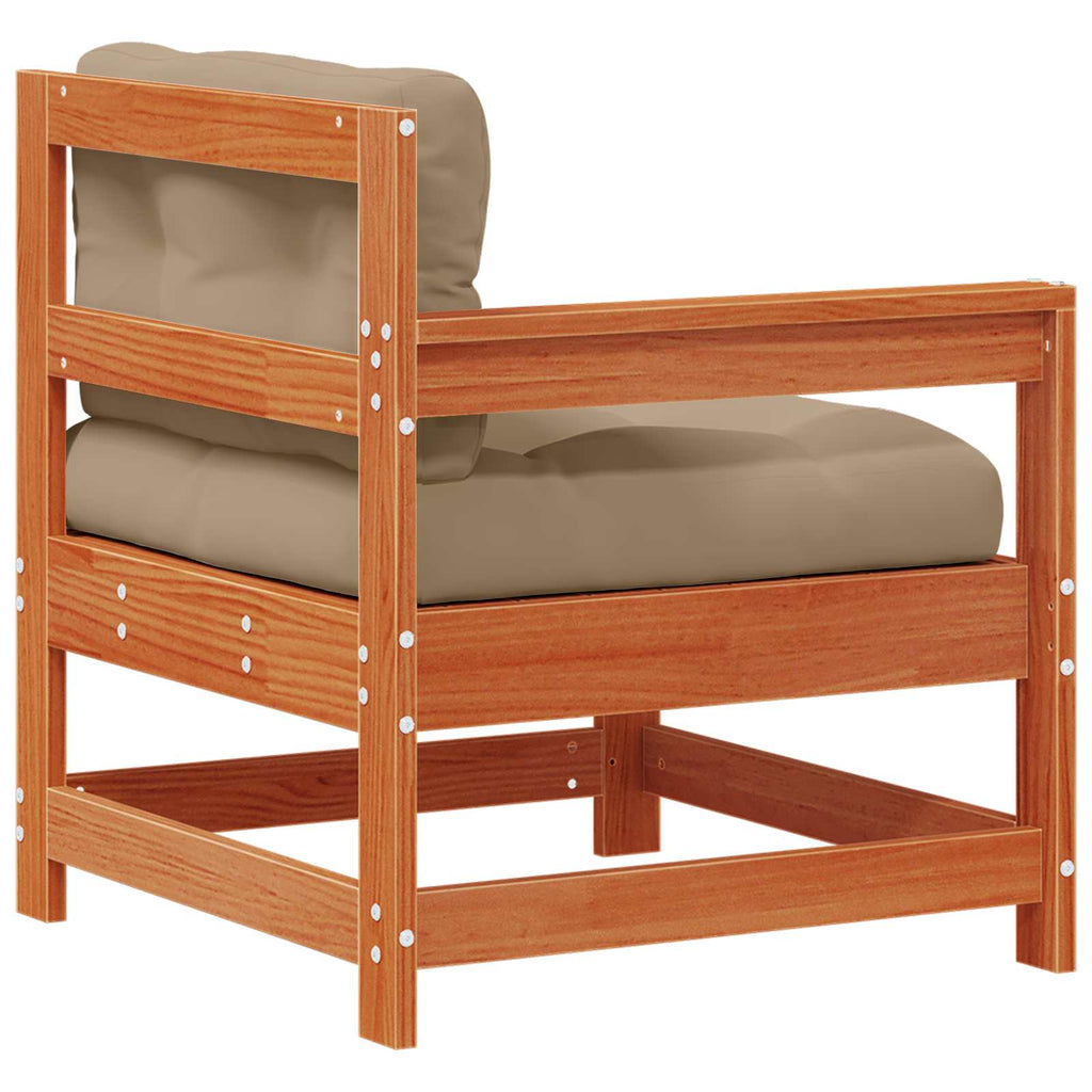 vidaXL Sofa narożna do ogrodu Lite drewno sosnowe Woskowany brąz