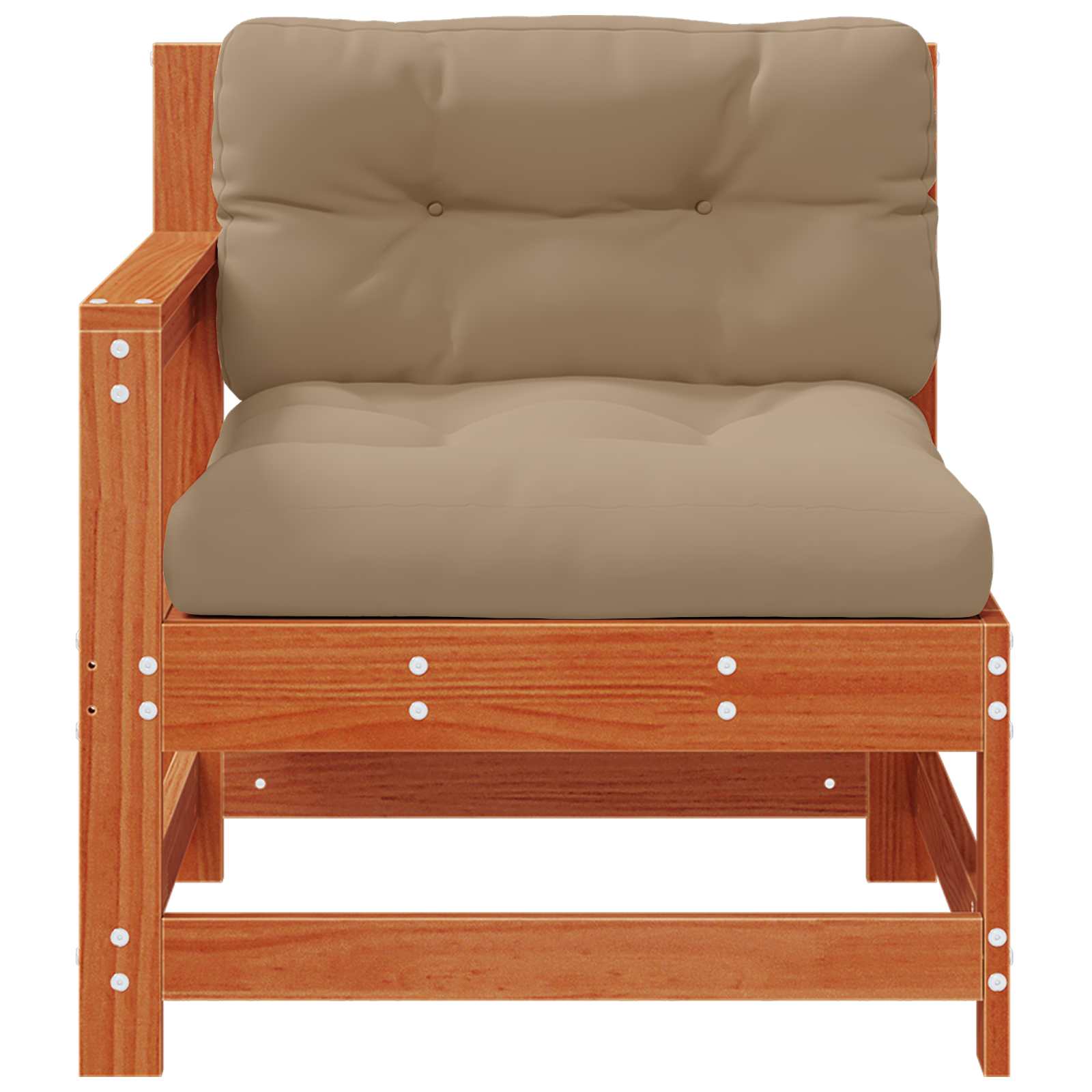 vidaXL Sofa narożna do ogrodu Lite drewno sosnowe Woskowany brąz