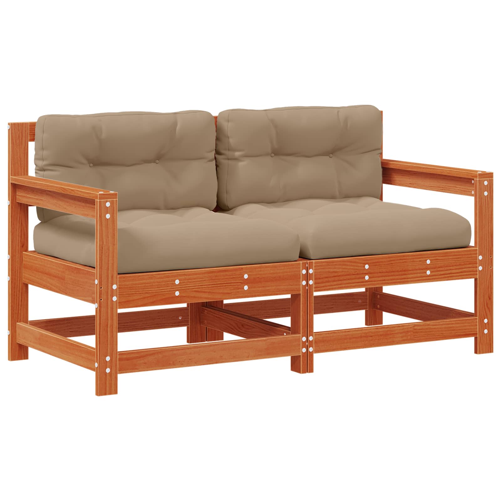 vidaXL 2 Sztuka Sofa narożna do ogrodu Lite drewno sosnowe