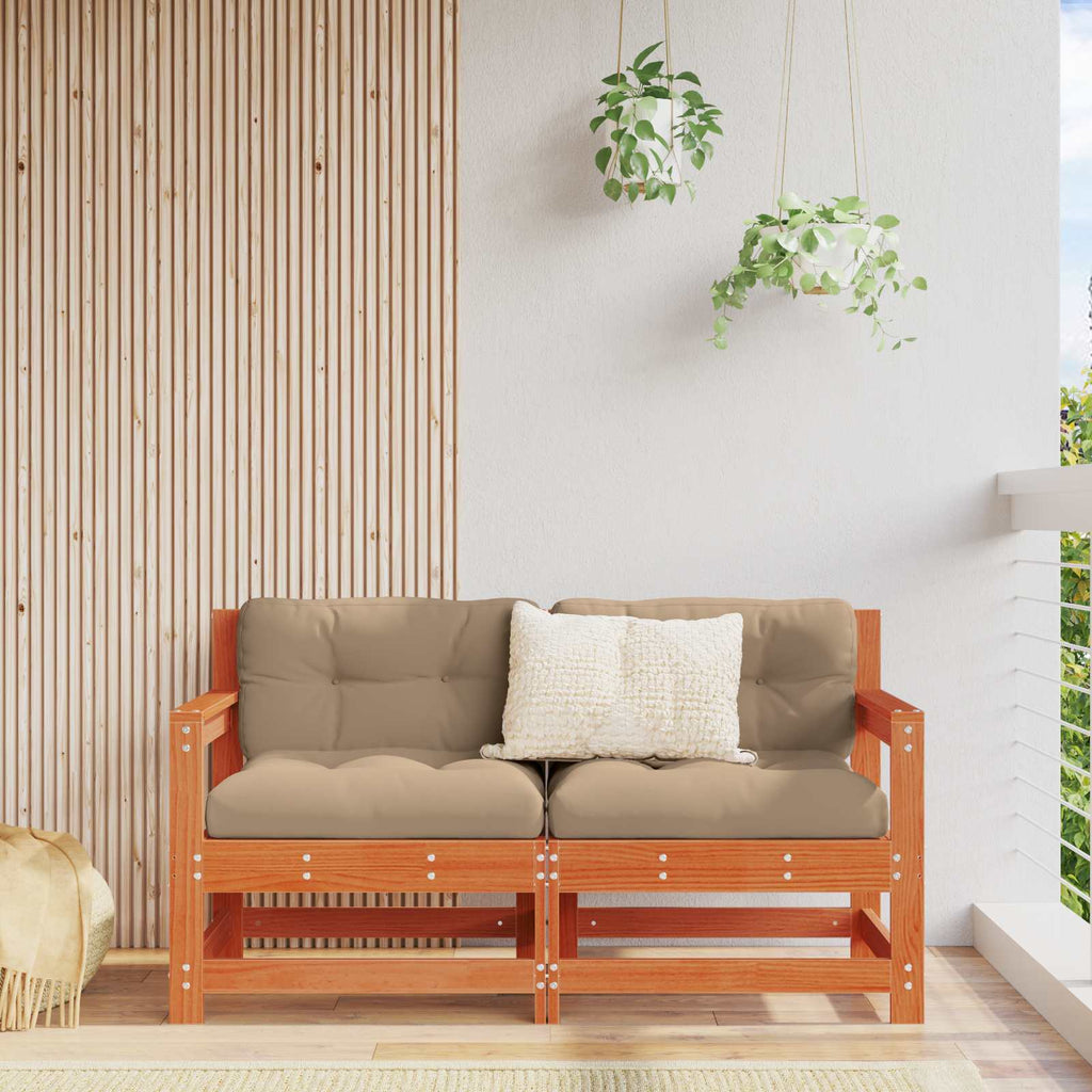vidaXL Sofa narożna do ogrodu Lite drewno sosnowe Woskowy Brąz