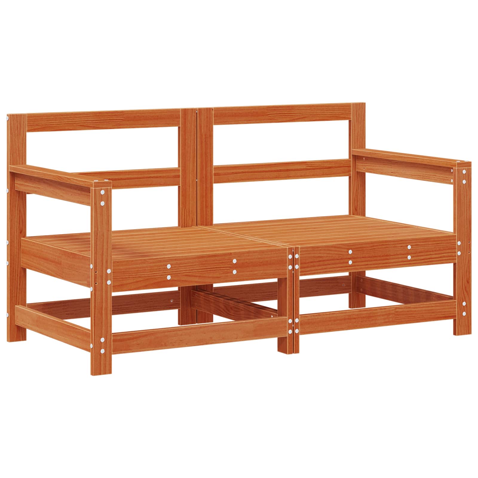 vidaXL Sofa narożna do ogrodu Lite drewno sosnowe Woskowy Brąz