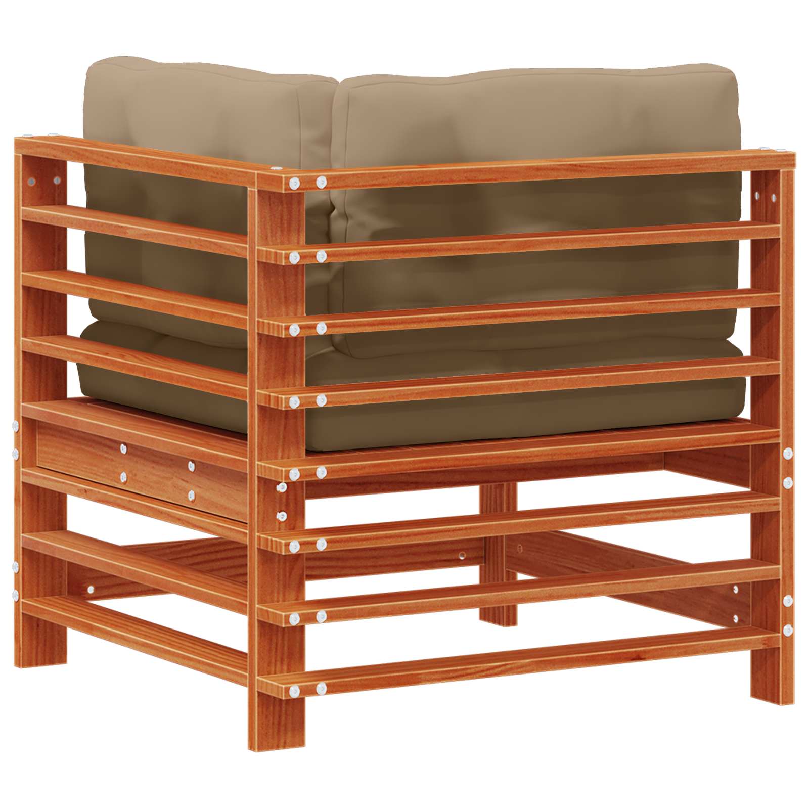 vidaXL Sofa narożna do ogrodu Lite drewno sosnowe Woskowy Brąz