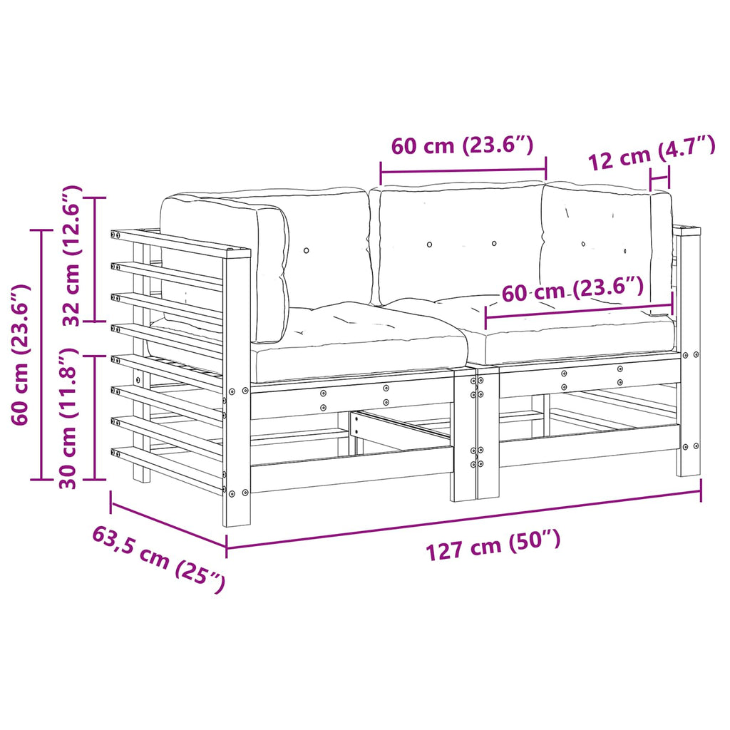 vidaXL Sofa narożna do ogrodu Lite drewno sosnowe Woskowy Brąz