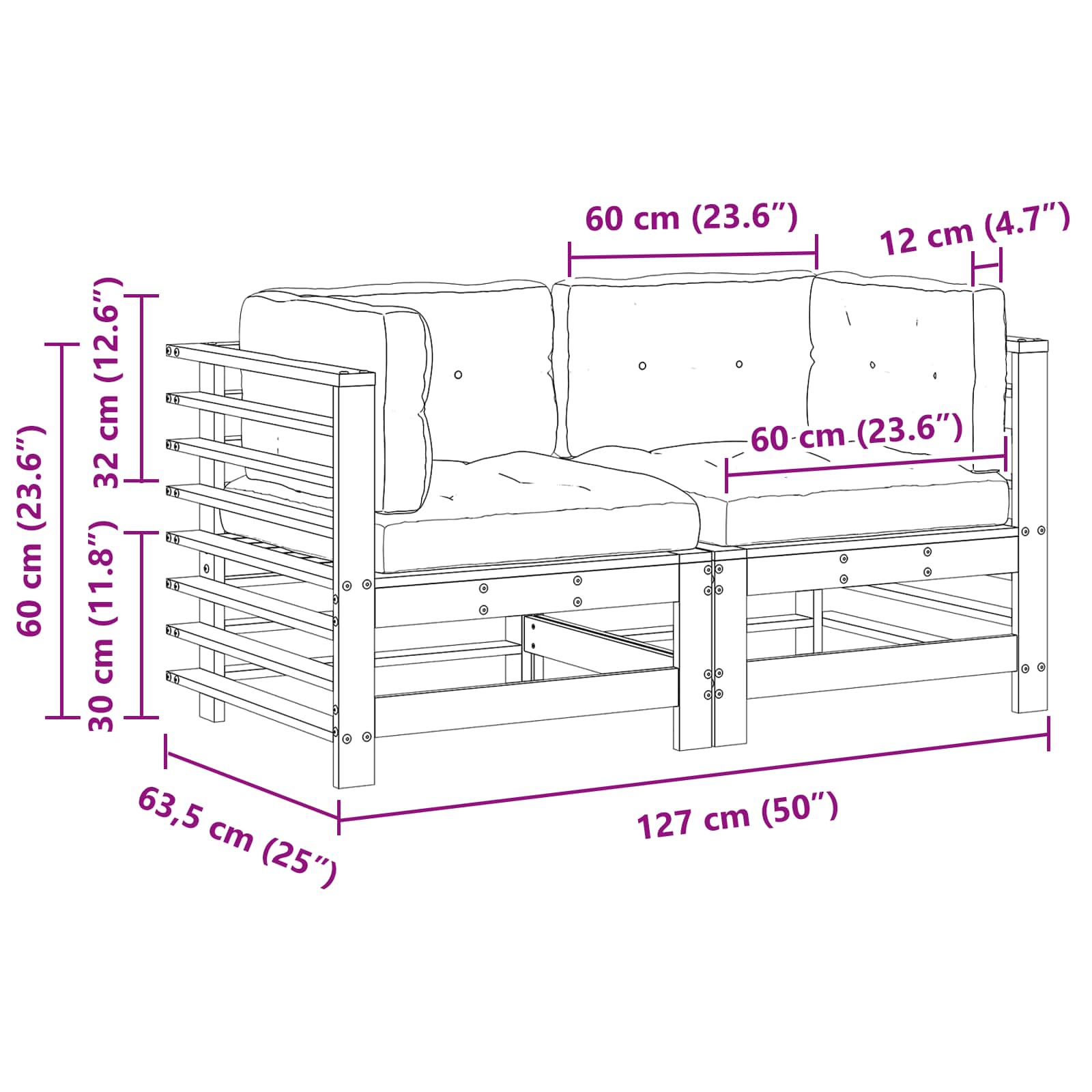 vidaXL Sofa narożna do ogrodu Lite drewno sosnowe Woskowy Brąz