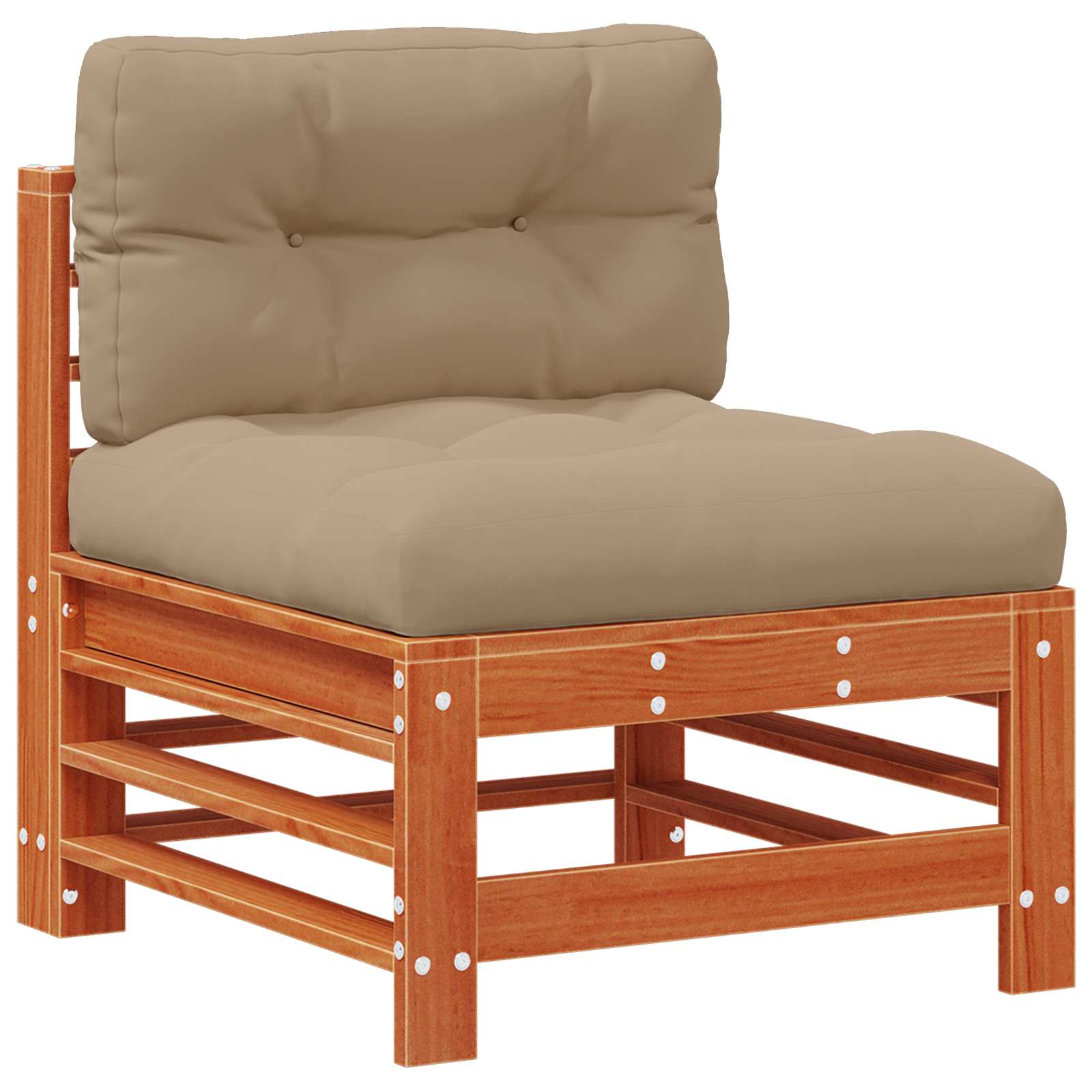 vidaXL Sofa Środkowa do Ogrodu Lite drewno sosnowe Woskowy Brąz