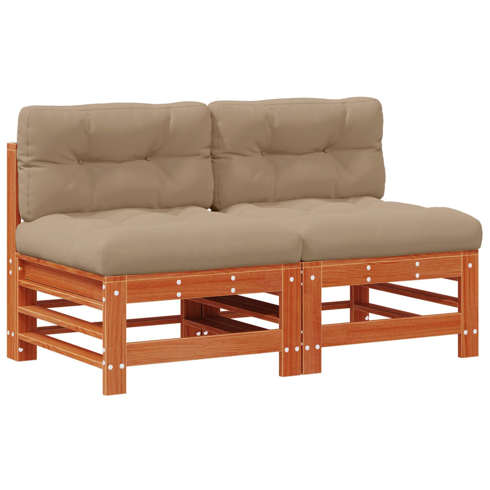 vidaXL Sofa Środkowa do Ogrodu Lite drewno sosnowe Woskowy Brąz