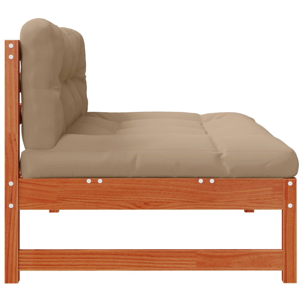vidaXL Sofa Środkowa do Ogrodu Lite drewno sosnowe Woskowy Brąz