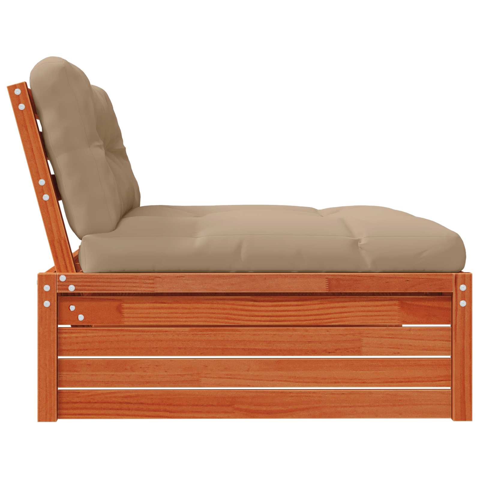 vidaXL Sofa Środkowa do Ogrodu Lite drewno sosnowe Woskowy Brąz