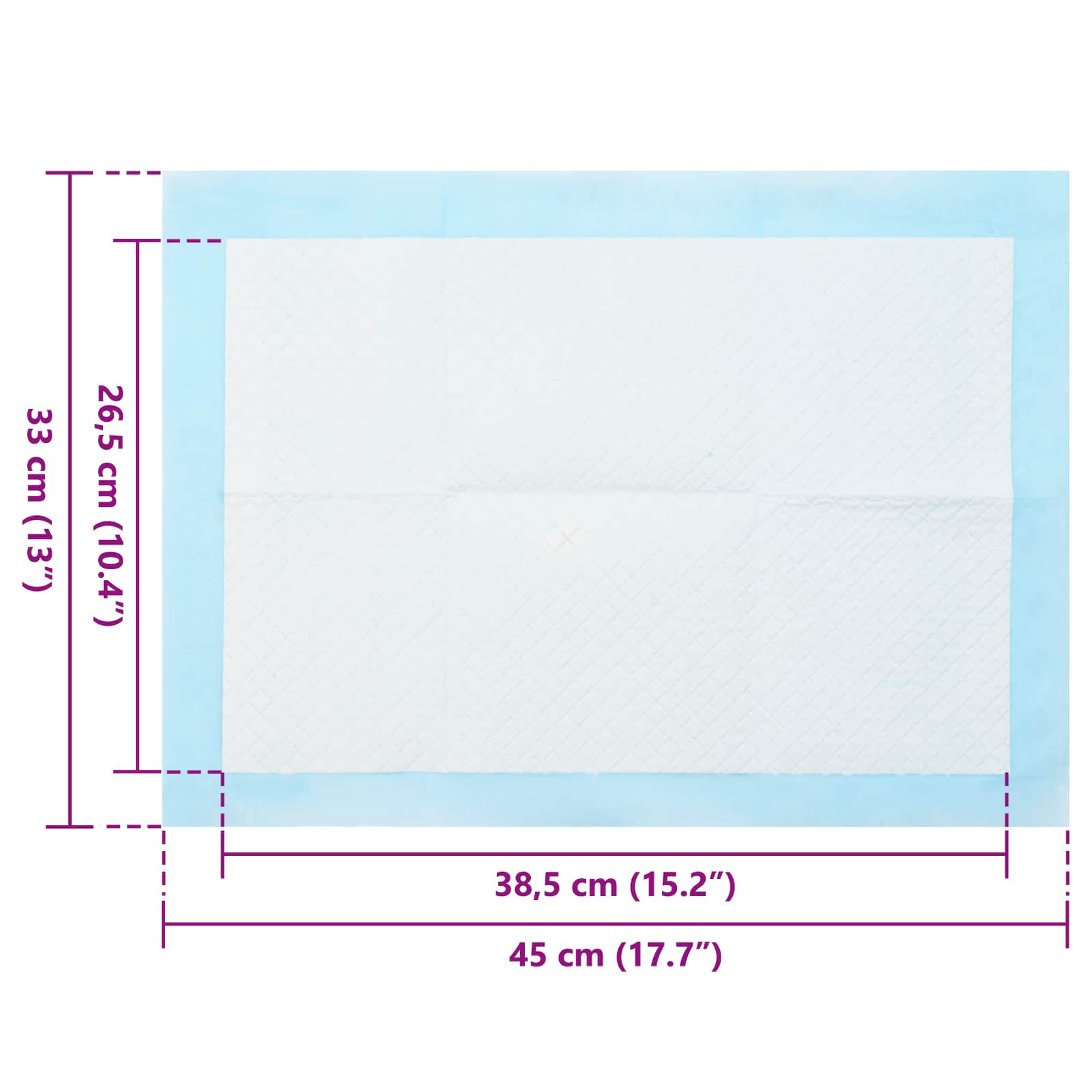 vidaXL Podkład treningowy dla zwierząt z włókniny 50 pcs 45 x 33 cm