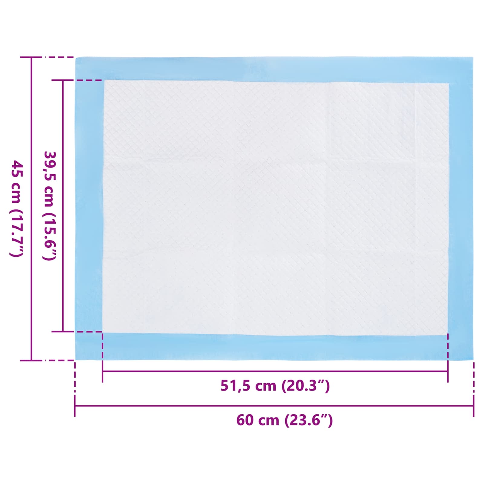 vidaXL Podkład treningowy dla zwierząt z włókniny 50 pcs 60 x 45 cm