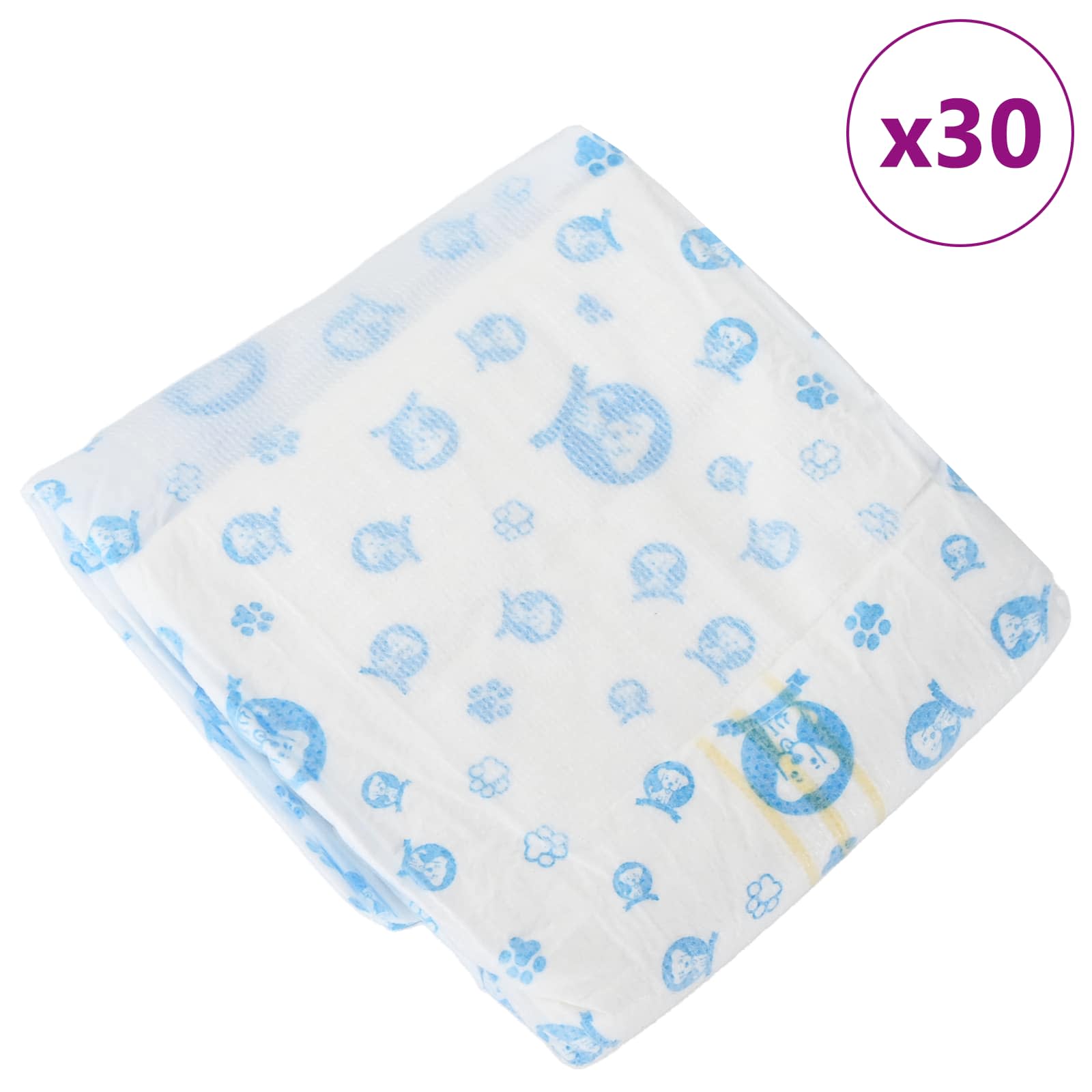 vidaXL Jednorazowy Pampers dla Psów Samców 30 pcs Biały XS