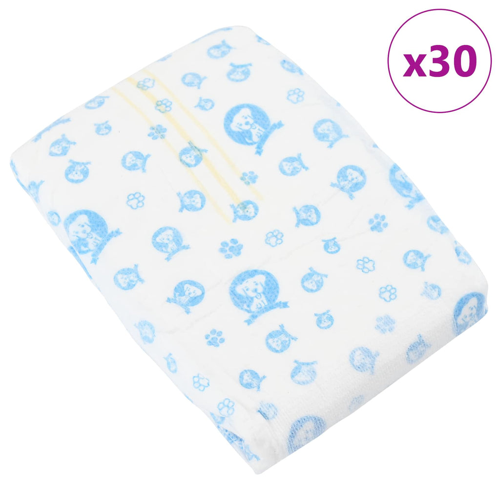 vidaXL Jednorazowy Pampers dla Psów Samców 30 pcs Biały S