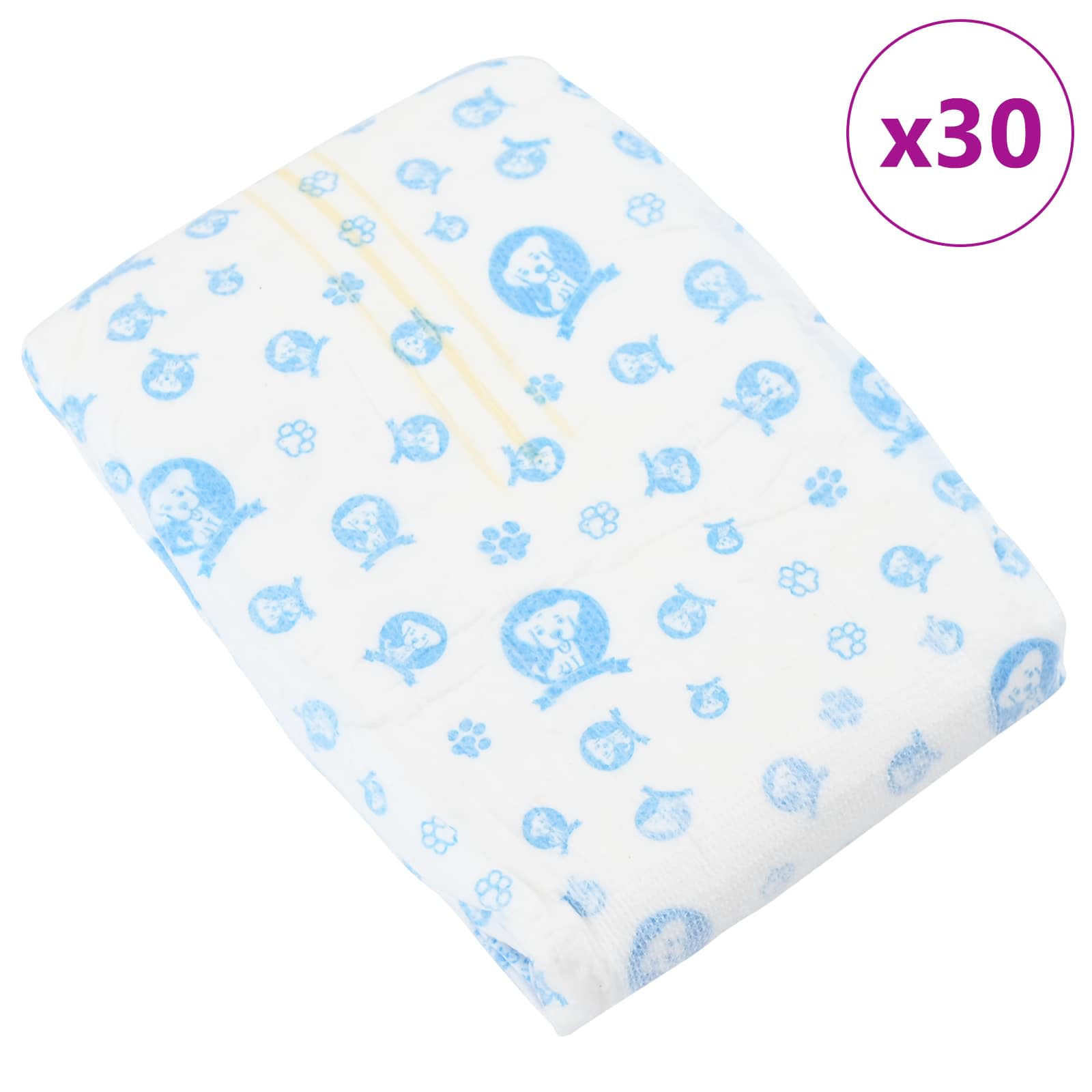 vidaXL Jednorazowy Pampers dla Psów Samców 30 pcs Biały M
