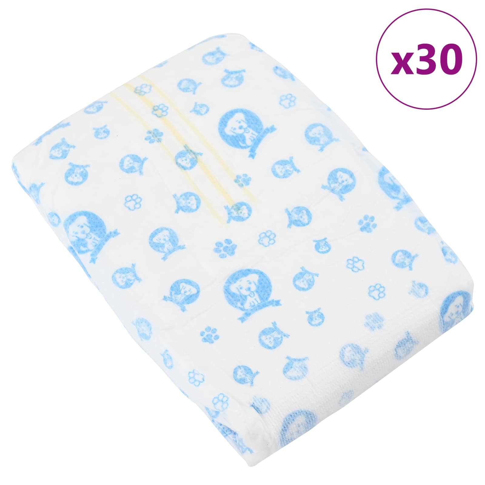 vidaXL Jednorazowy Pampers dla Psów Samców 30 pcs Biały L