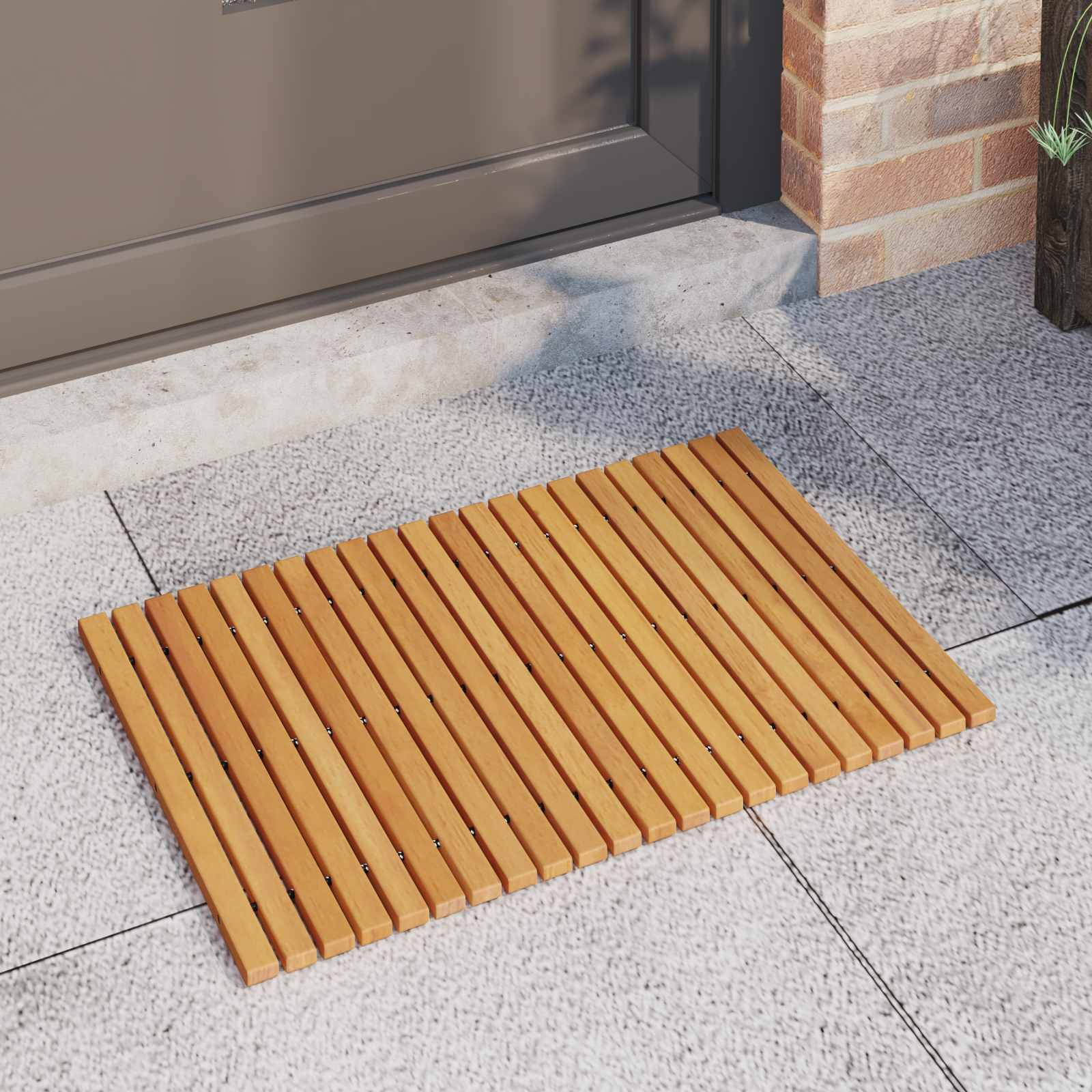 vidaXL Mata do kąpieli brązowy 60 x 40 cm Lite Drewno Akacji