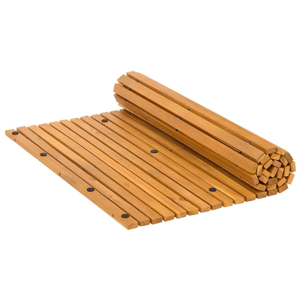 vidaXL Mata do kąpieli brązowy 100 x 60 cm Lite Drewno Akacji