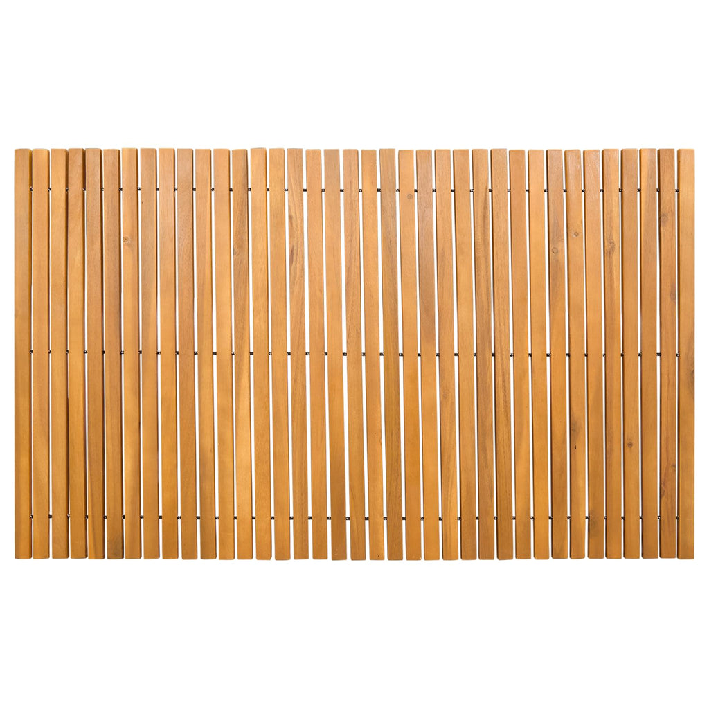 vidaXL Mata do kąpieli brązowy 100 x 60 cm Lite Drewno Akacji