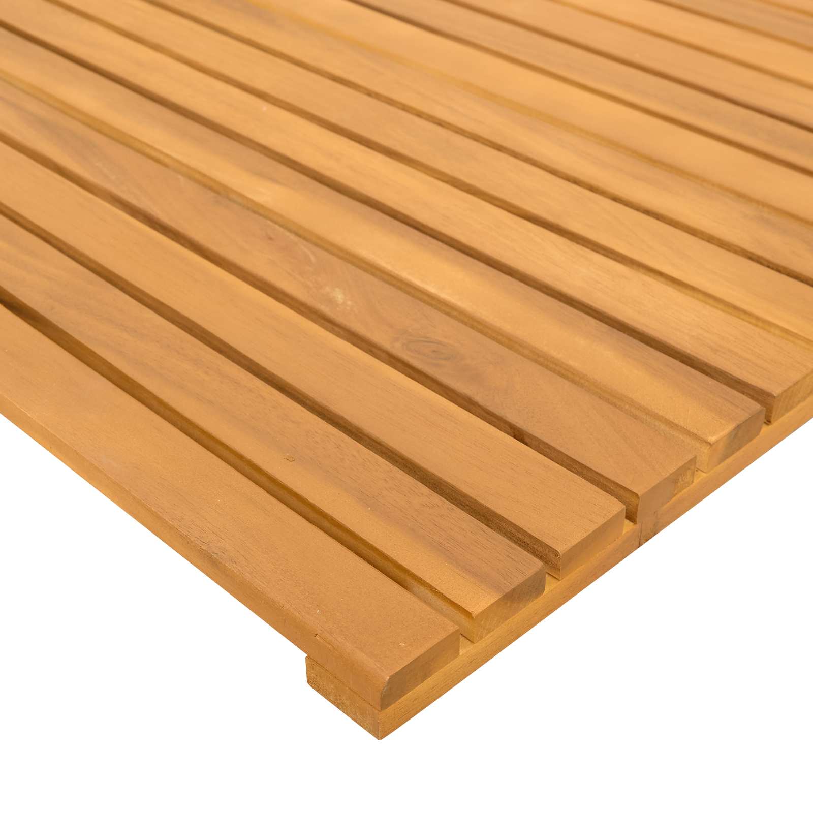 vidaXL Mata do kąpieli Gładki brązowy 60 x 40 cm Lite Drewno Akacji