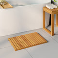 vidaXL Mata do kąpieli Gładki brązowy 60 x 40 cm Lite Drewno Akacji