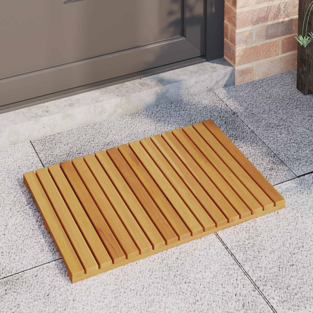 vidaXL Mata do kąpieli Gładki brązowy 60 x 40 cm Lite Drewno Akacji