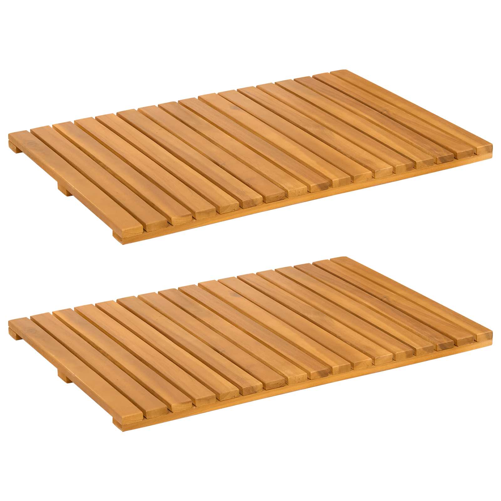 vidaXL Mata do kąpieli Gładki brązowy 60 x 40 cm Lite Drewno Akacji