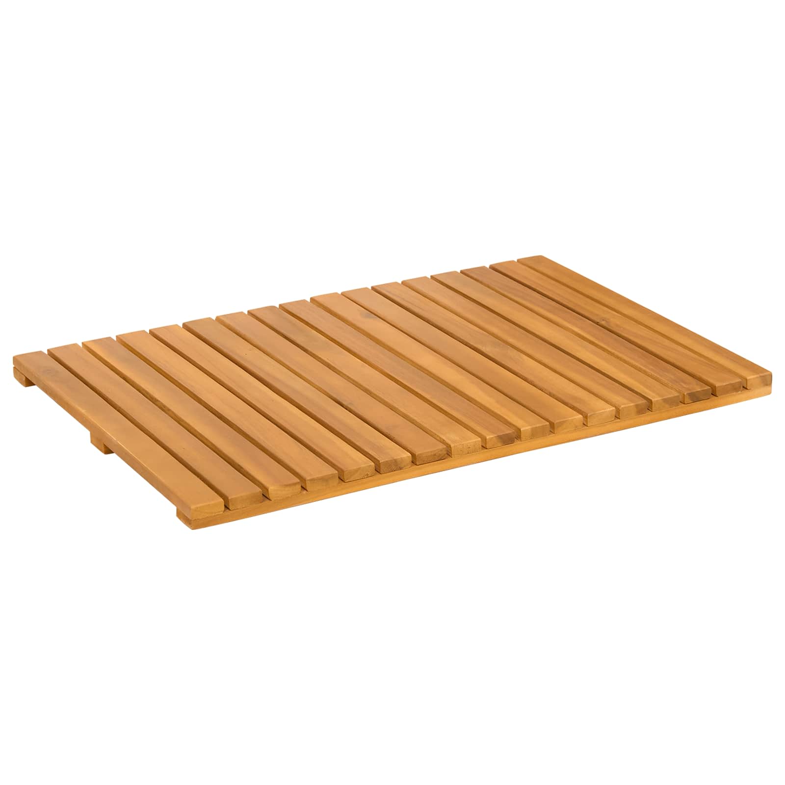 vidaXL Mata do kąpieli Gładki brązowy 60 x 40 cm Lite Drewno Akacji