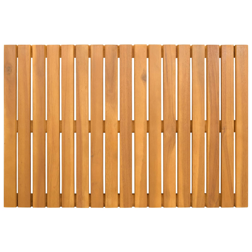 vidaXL Mata do kąpieli Gładki brązowy 60 x 40 cm Lite Drewno Akacji
