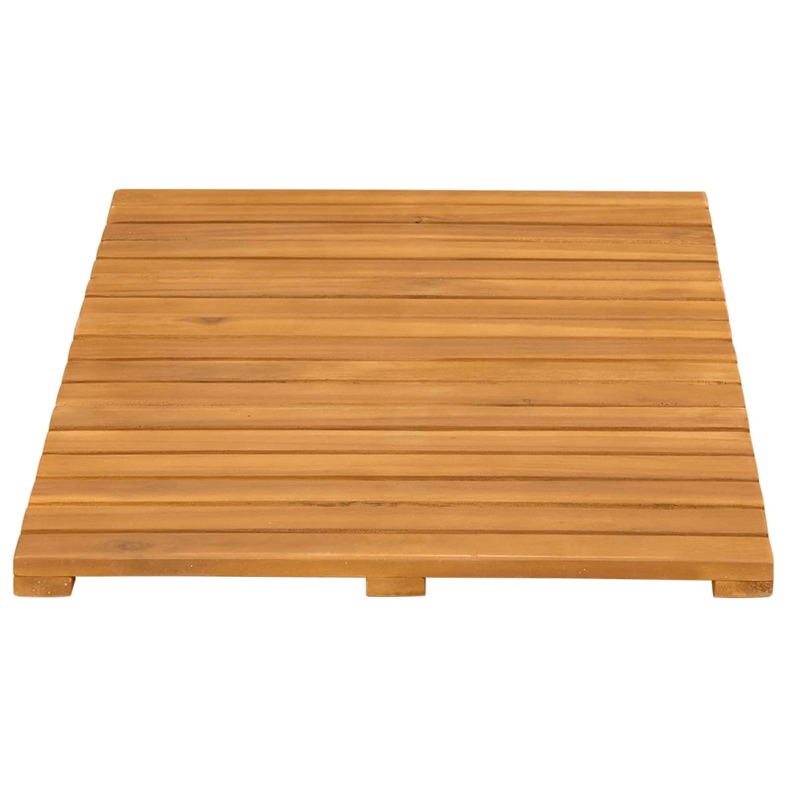 vidaXL Mata do kąpieli Gładki brązowy 60 x 40 cm Lite Drewno Akacji