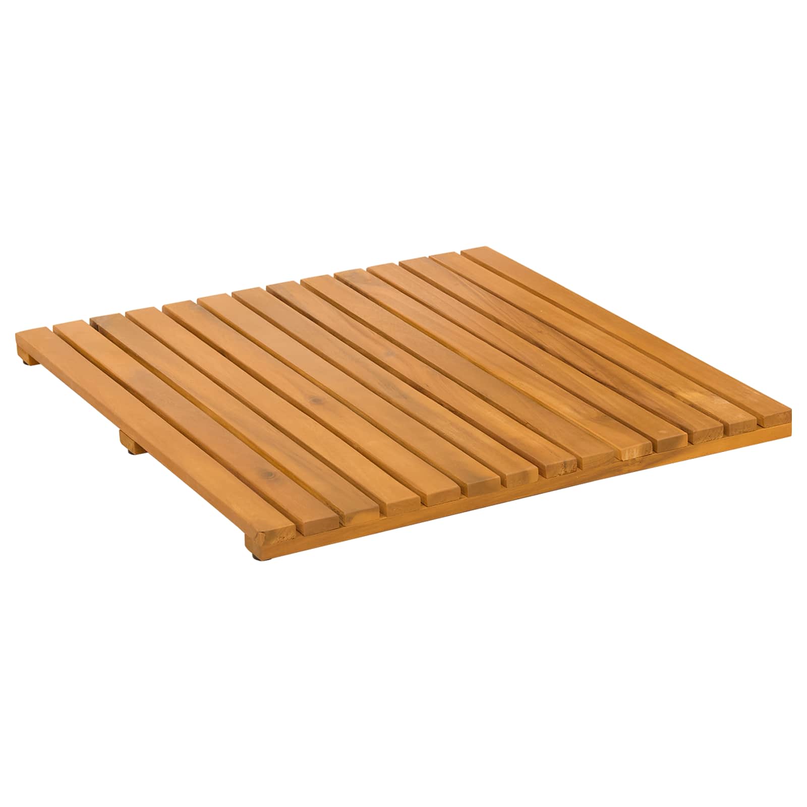 vidaXL Mata do kąpieli Gładki brązowy 50 x 50 cm Lite Drewno Akacji