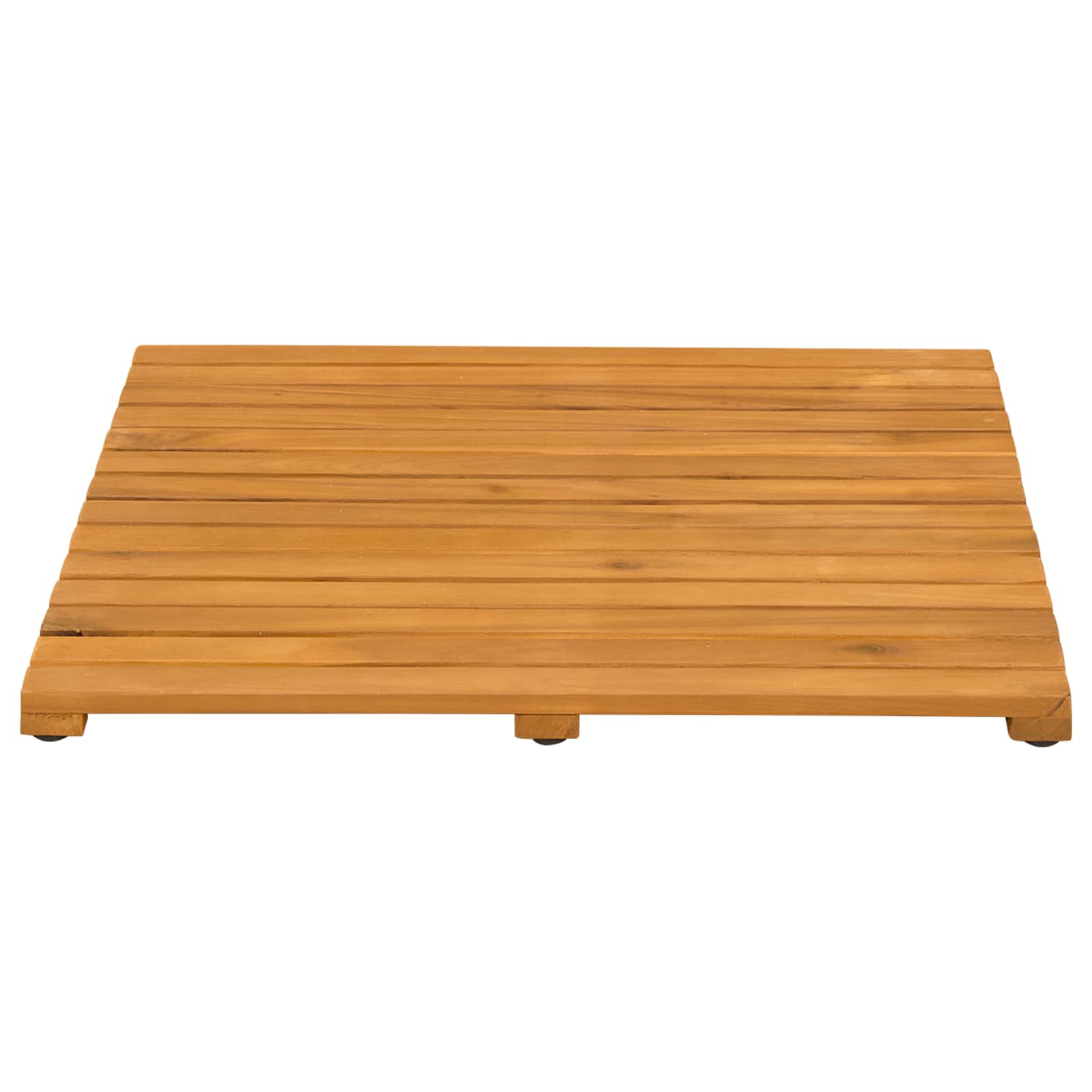 vidaXL Mata do kąpieli Gładki brązowy 50 x 50 cm Lite Drewno Akacji