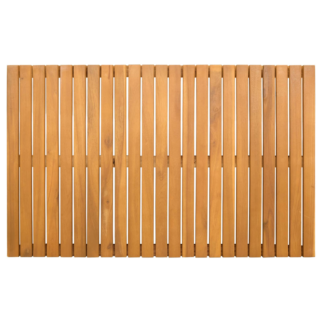 vidaXL Mata do kąpieli Gładki brązowy 80 x 50 cm Lite Drewno Akacji