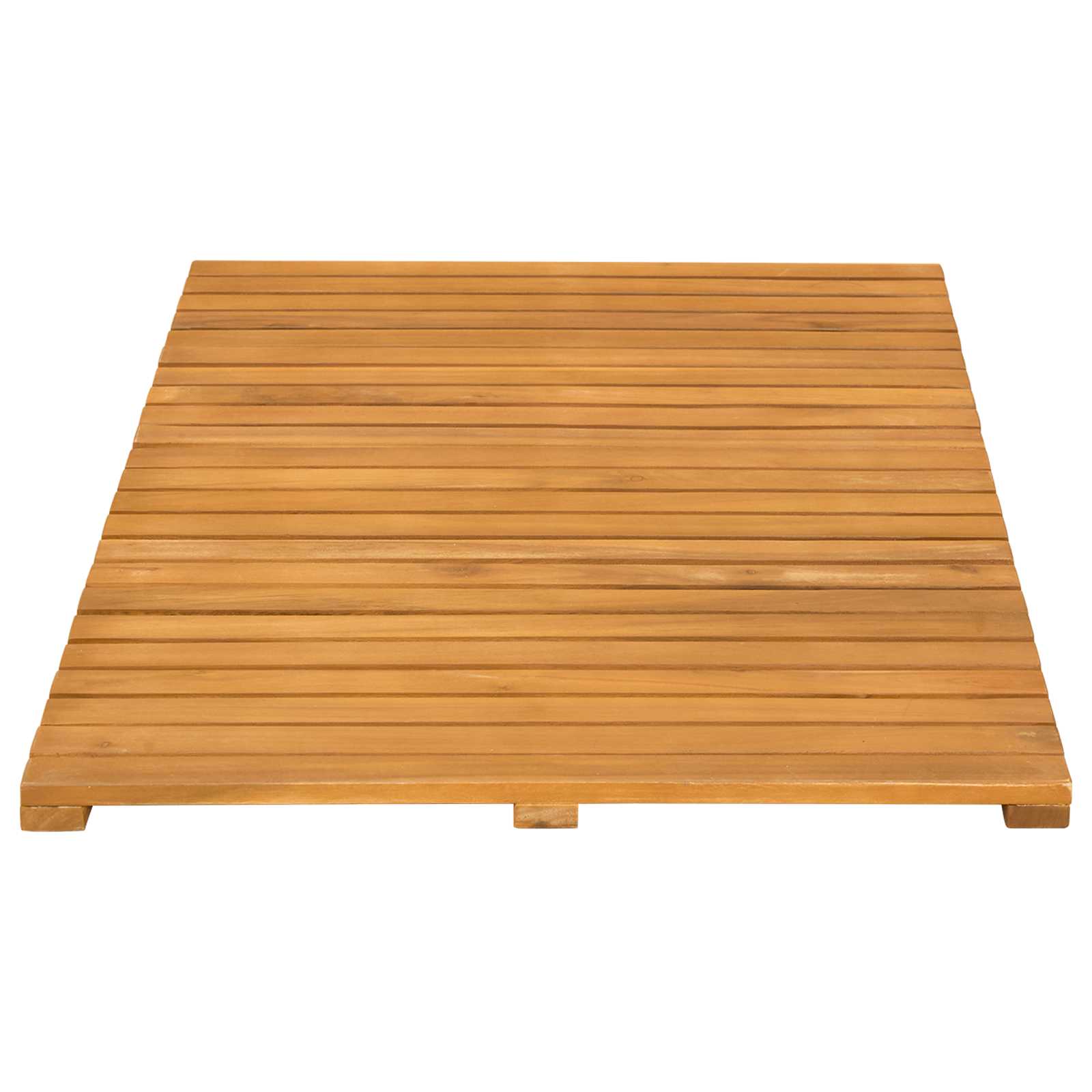 vidaXL Mata do kąpieli Gładki brązowy 80 x 50 cm Lite Drewno Akacji