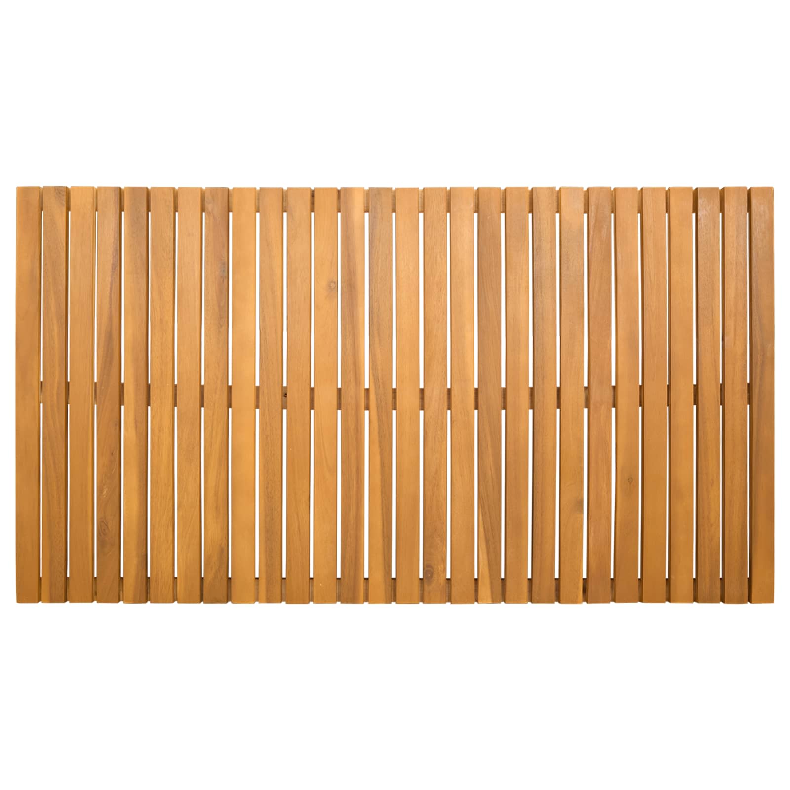 vidaXL Mata do kąpieli Gładki brązowy 100 x 55 cm Lite Drewno Akacji
