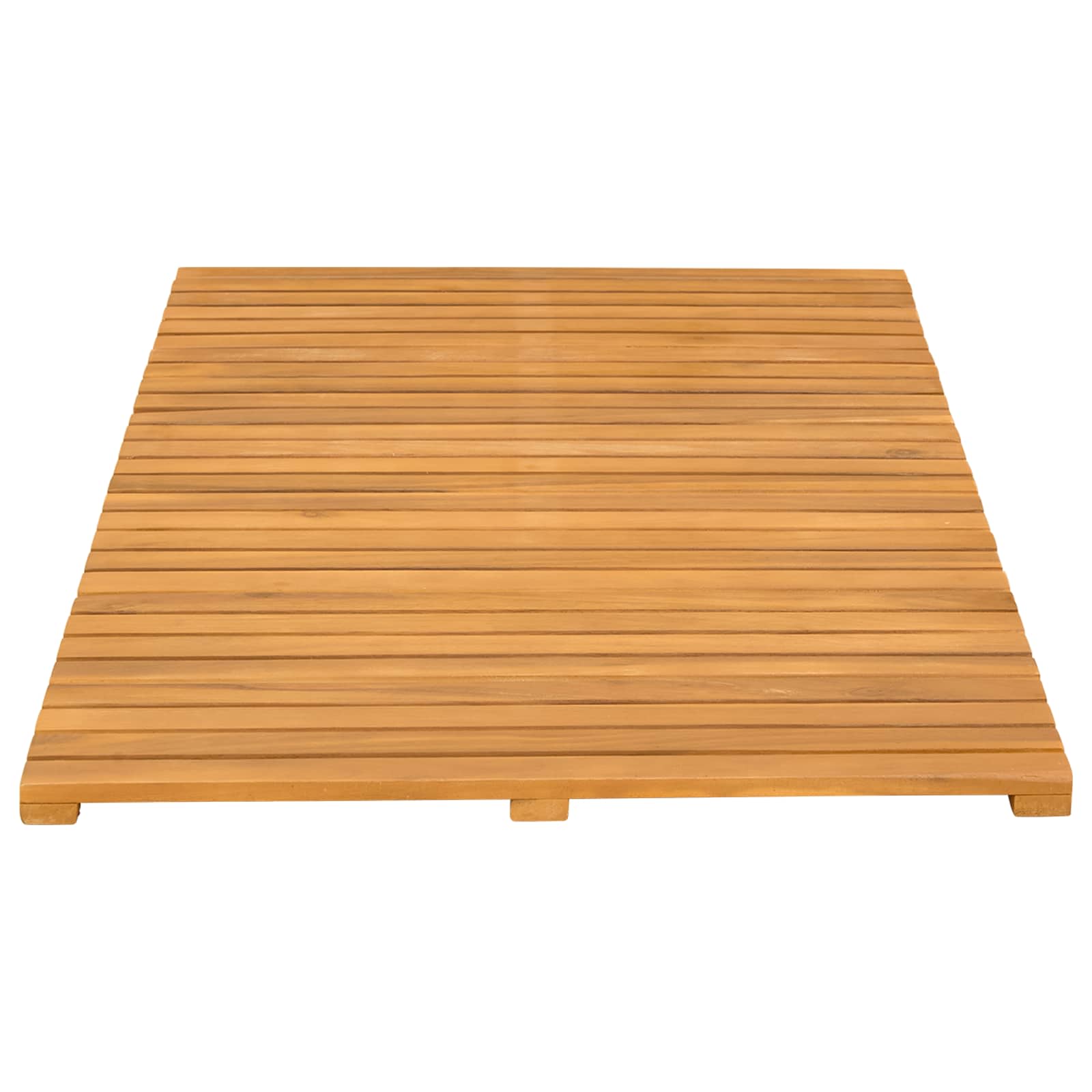 vidaXL Mata do kąpieli Gładki brązowy 100 x 55 cm Lite Drewno Akacji