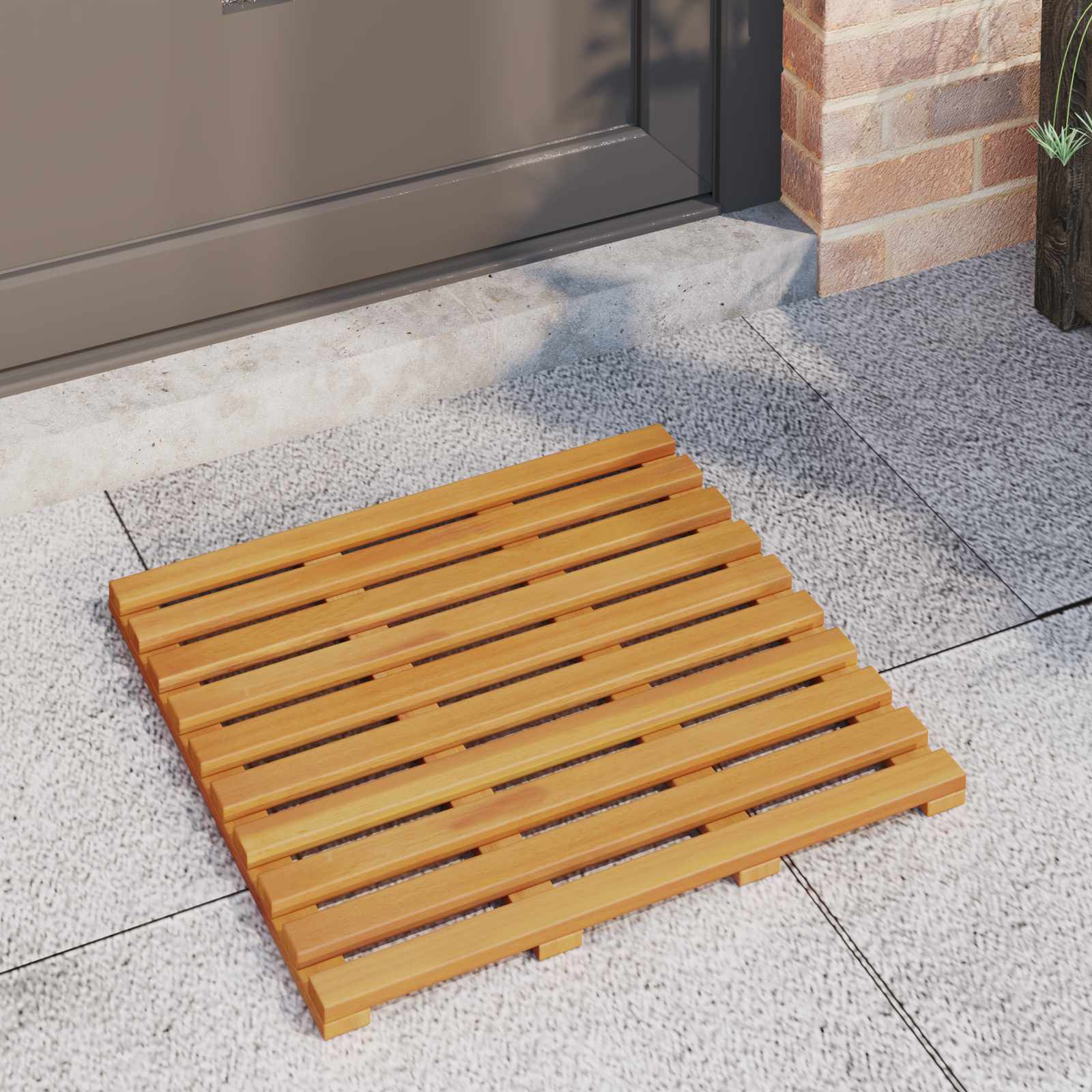 vidaXL Mata do kąpieli brązowy 50 x 48 x 2,5 cm Lite Drewno Akacji
