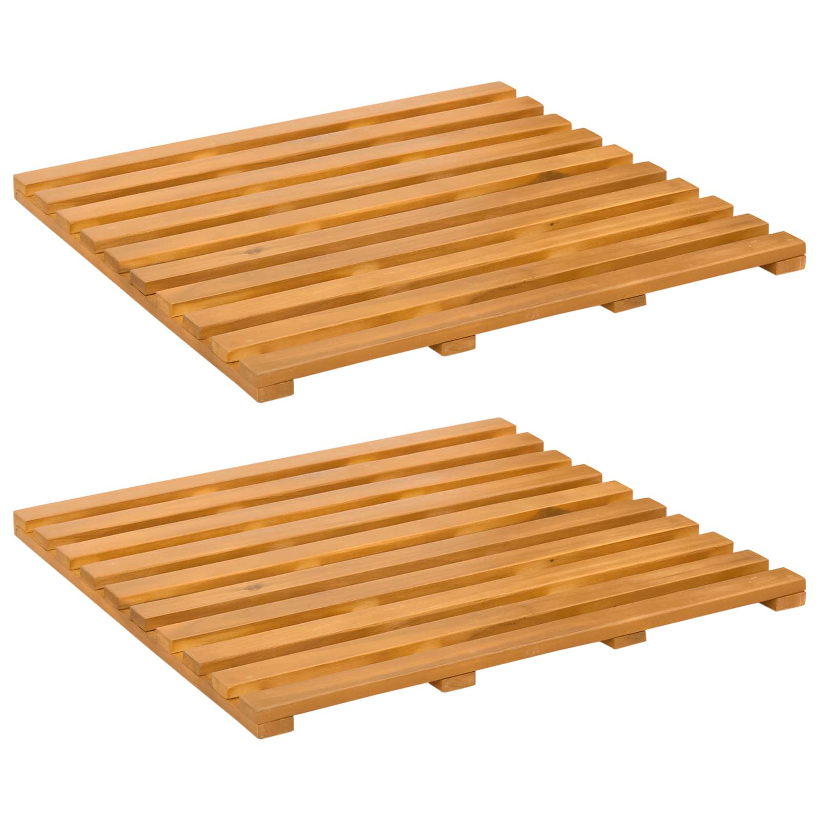 vidaXL Mata do kąpieli brązowy 50 x 48 x 2,5 cm Lite Drewno Akacji