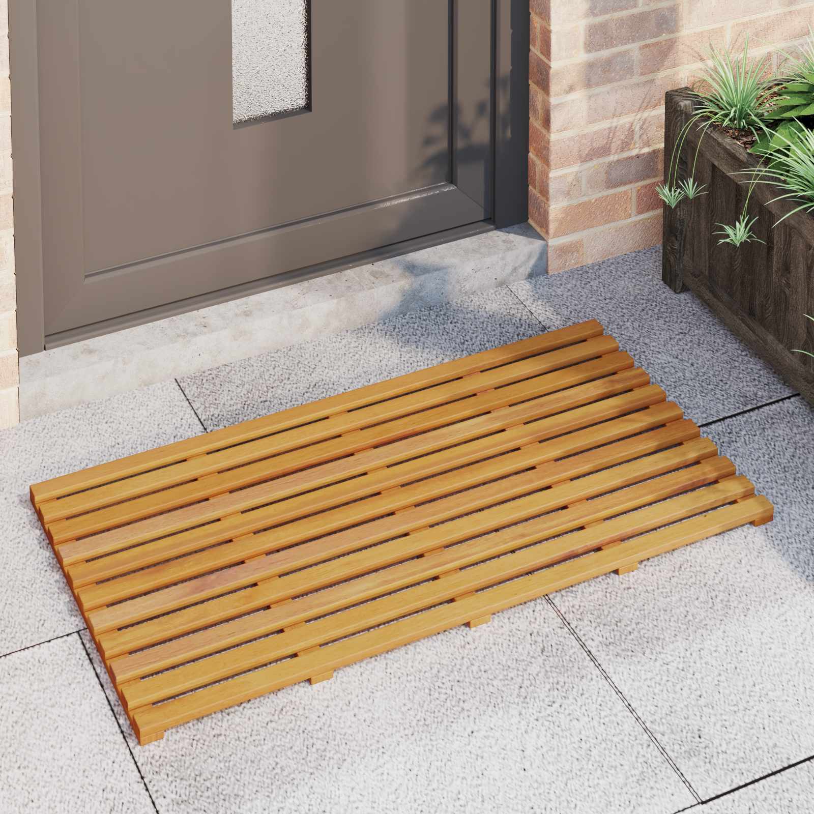 vidaXL Mata do kąpieli brązowy 100 x 53 x 2,5 cm Lite Drewno Akacji