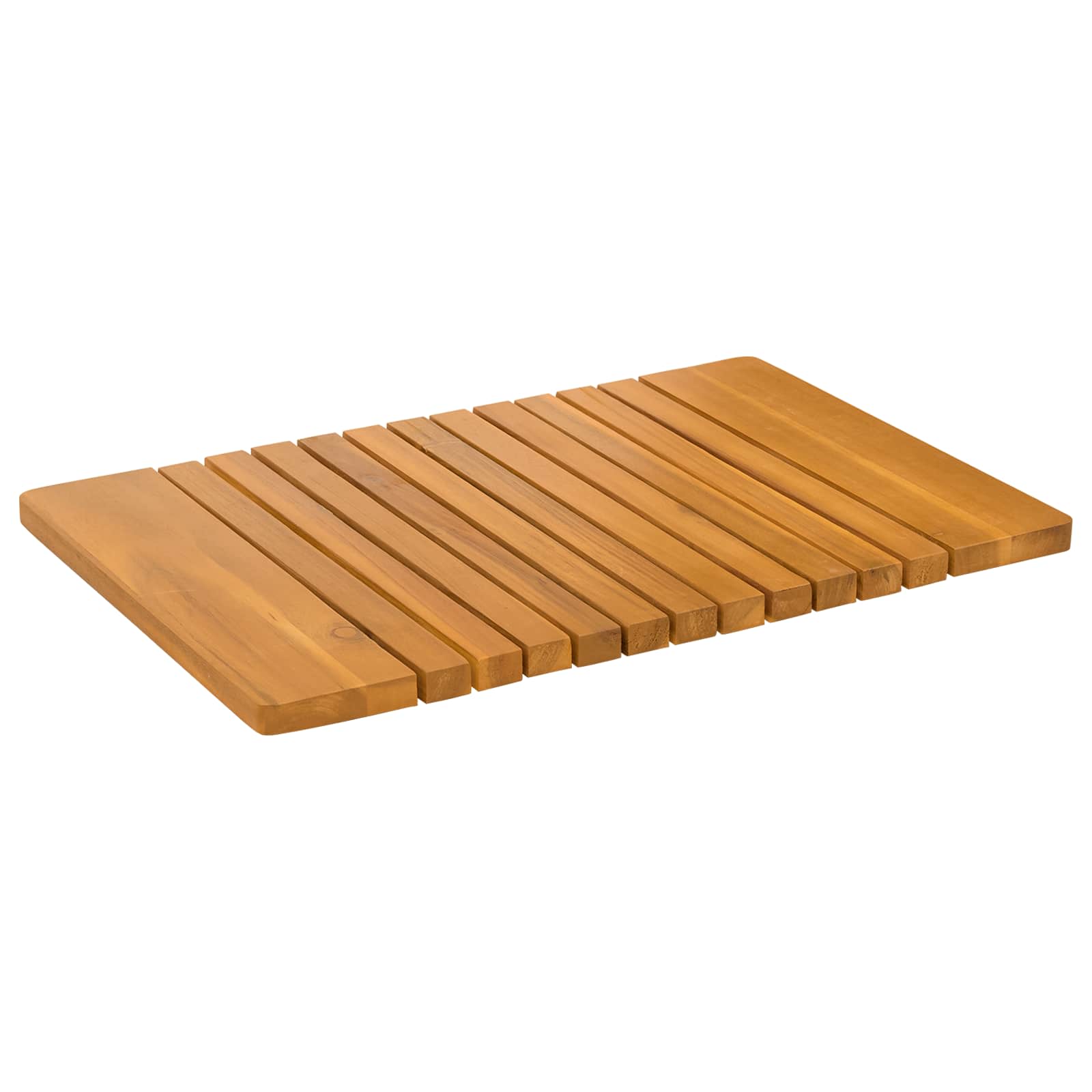 vidaXL Mata do kąpieli Gładki brązowy 59 x 40 cm Lite Drewno Akacji
