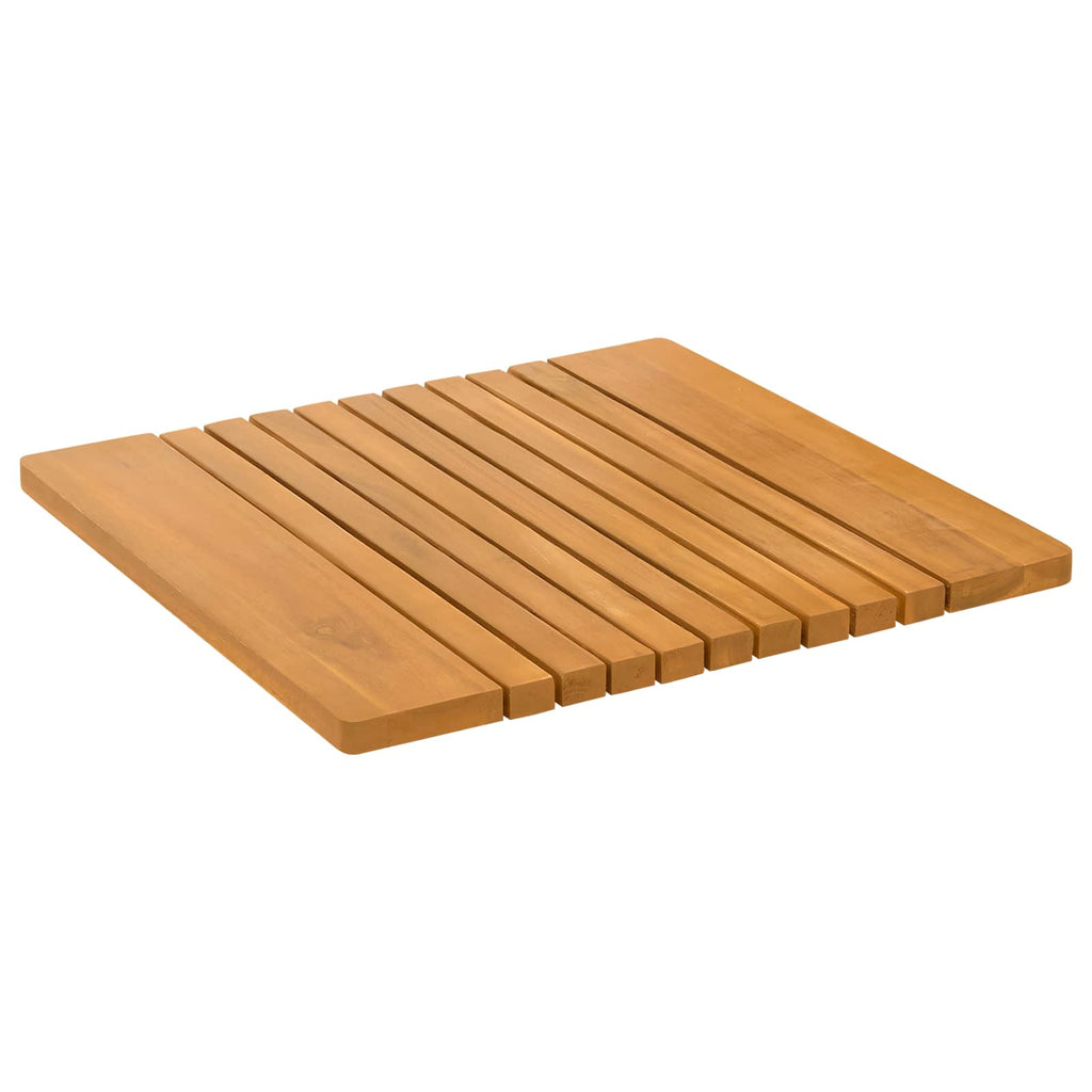 vidaXL Mata do kąpieli Gładki brązowy 52 x 50 cm Lite Drewno Akacji