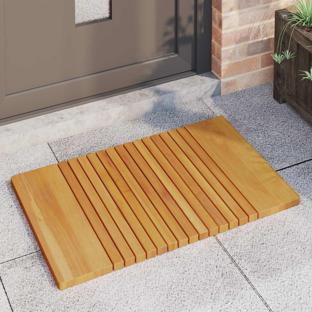 vidaXL Mata do kąpieli Gładki brązowy 81 x 50 cm Lite Drewno Akacji