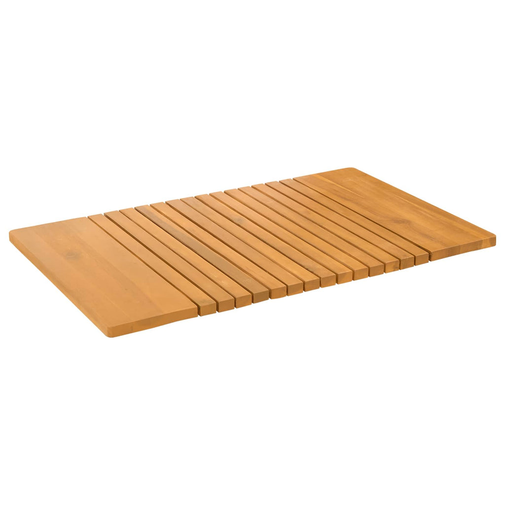 vidaXL Mata do kąpieli Gładki brązowy 81 x 50 cm Lite Drewno Akacji