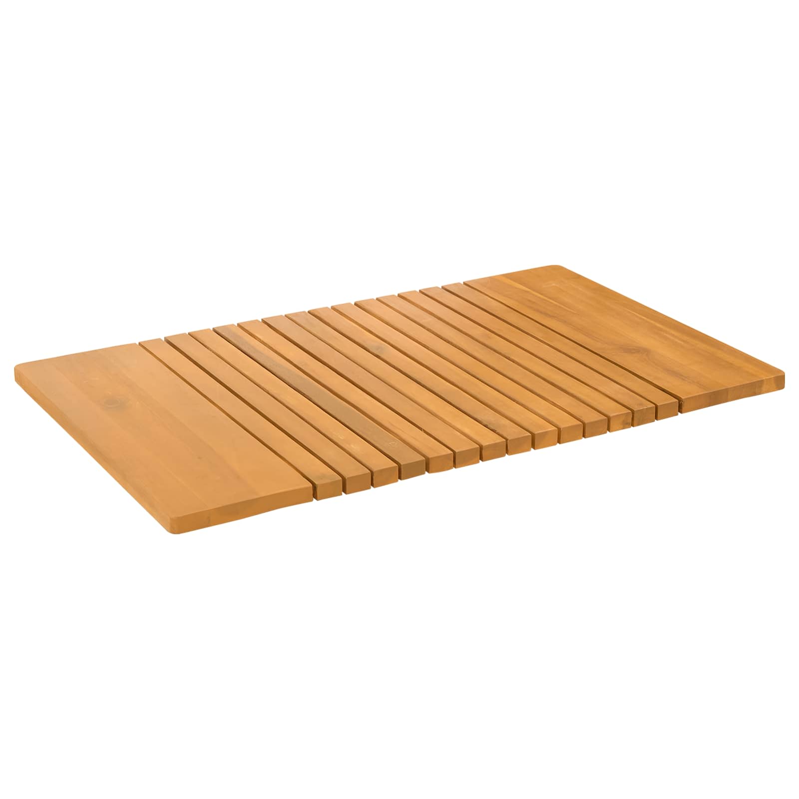 vidaXL Mata do kąpieli Gładki brązowy 81 x 50 cm Lite Drewno Akacji