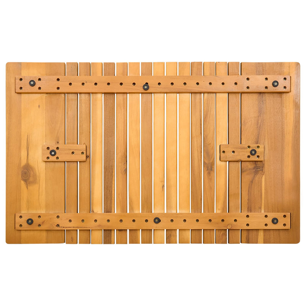 vidaXL Mata do kąpieli Gładki brązowy 81 x 50 cm Lite Drewno Akacji