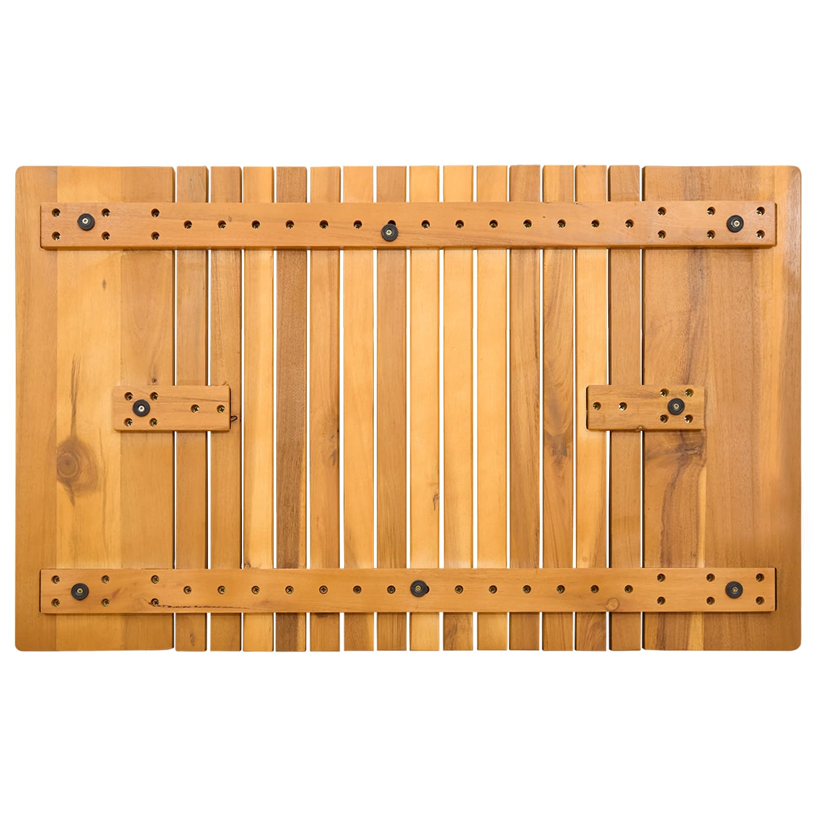 vidaXL Mata do kąpieli Gładki brązowy 81 x 50 cm Lite Drewno Akacji