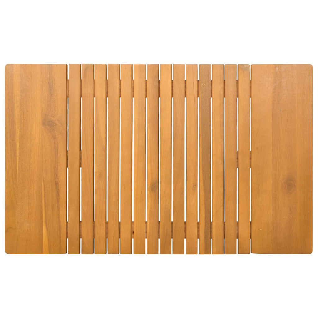 vidaXL Mata do kąpieli Gładki brązowy 81 x 50 cm Lite Drewno Akacji