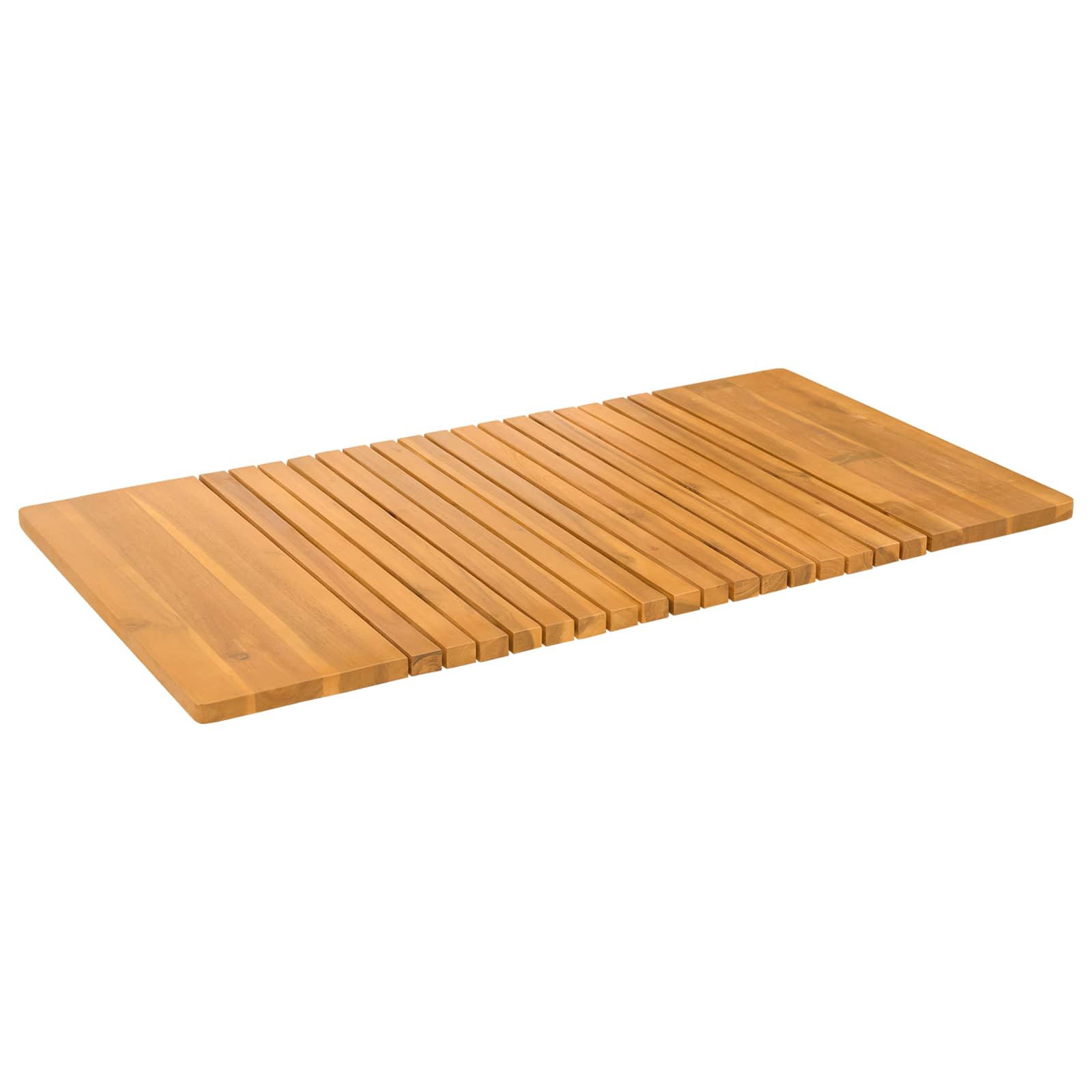 vidaXL Mata do kąpieli Gładki brązowy 100 x 55 cm Lite Drewno Akacji