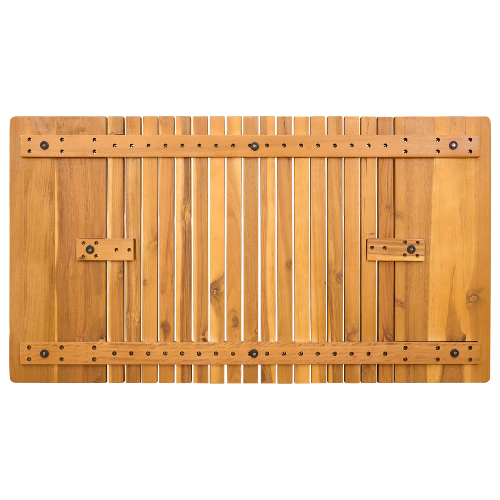 vidaXL Mata do kąpieli Gładki brązowy 100 x 55 cm Lite Drewno Akacji