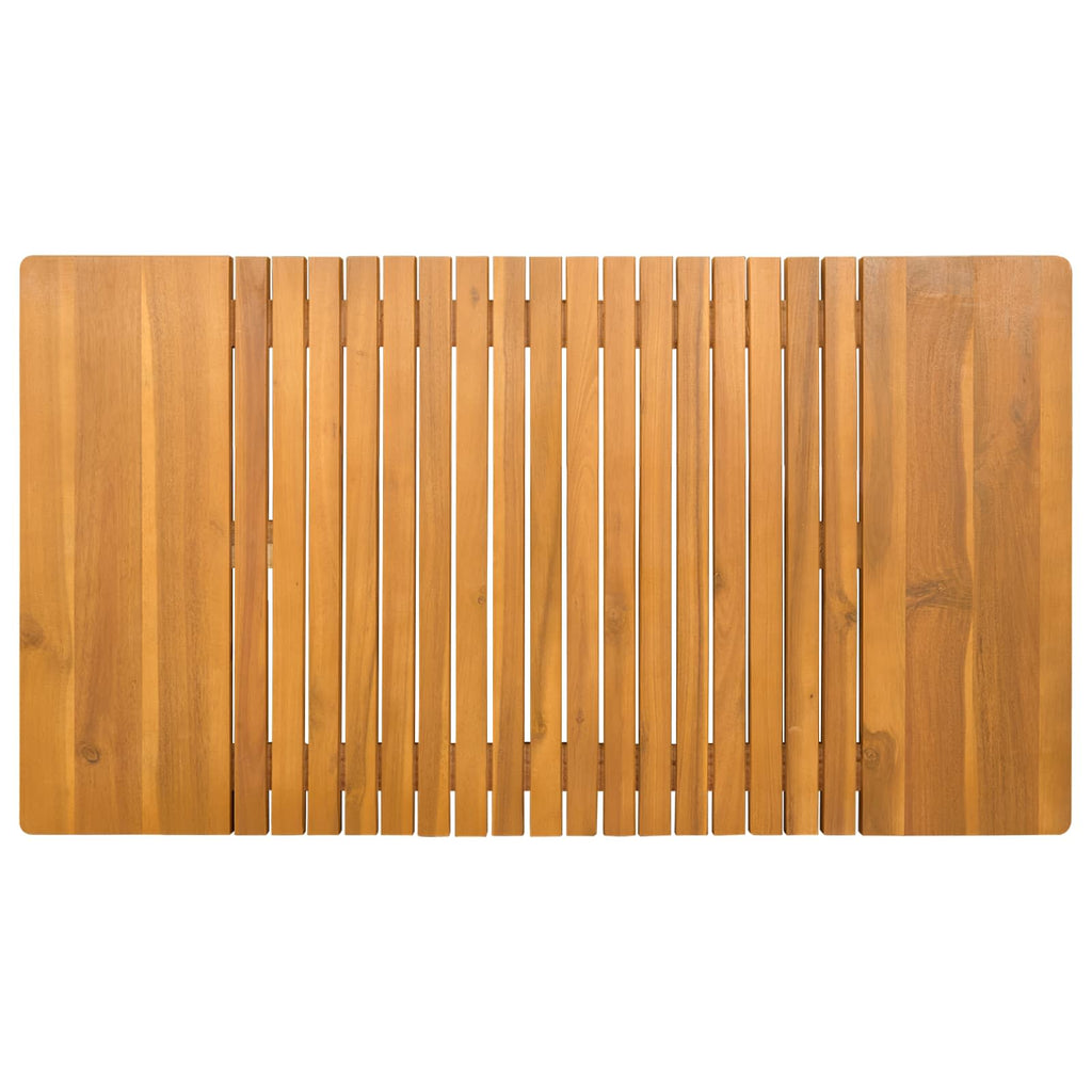 vidaXL Mata do kąpieli Gładki brązowy 100 x 55 cm Lite Drewno Akacji