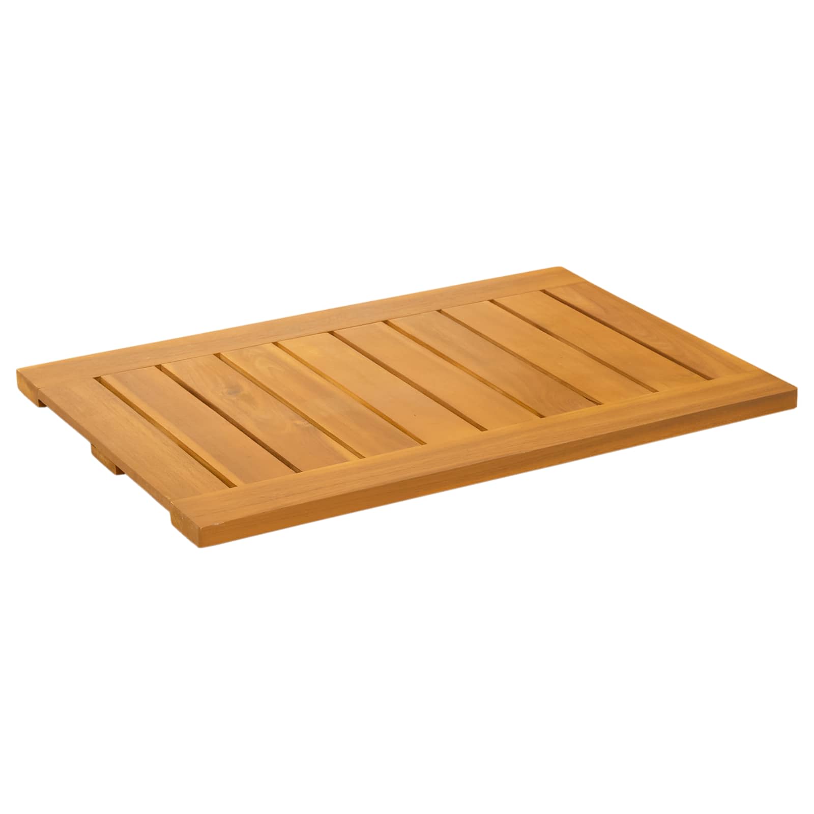 vidaXL Mata do kąpieli Gładki brązowy 60 x 40 cm Lite Drewno Akacji