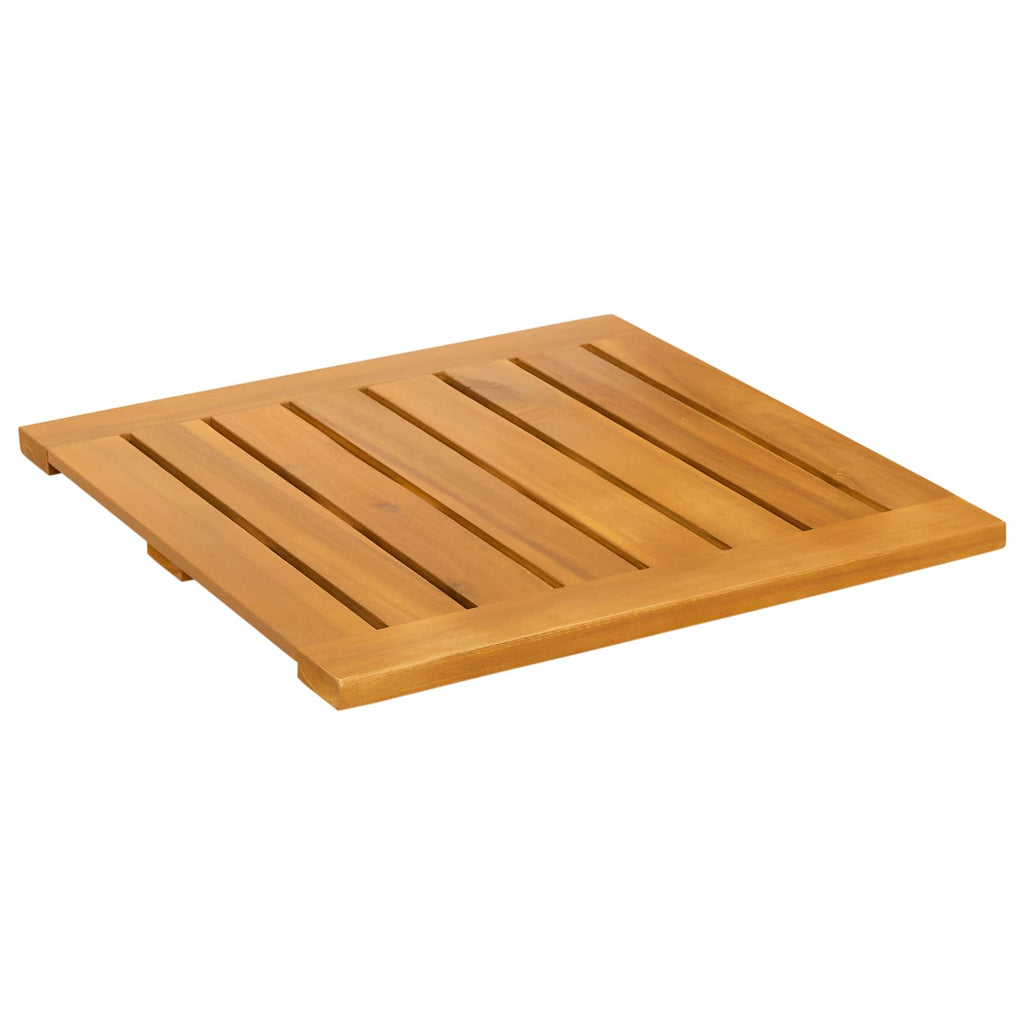 vidaXL Mata do kąpieli Gładki brązowy 50 x 50 cm Lite Drewno Akacji
